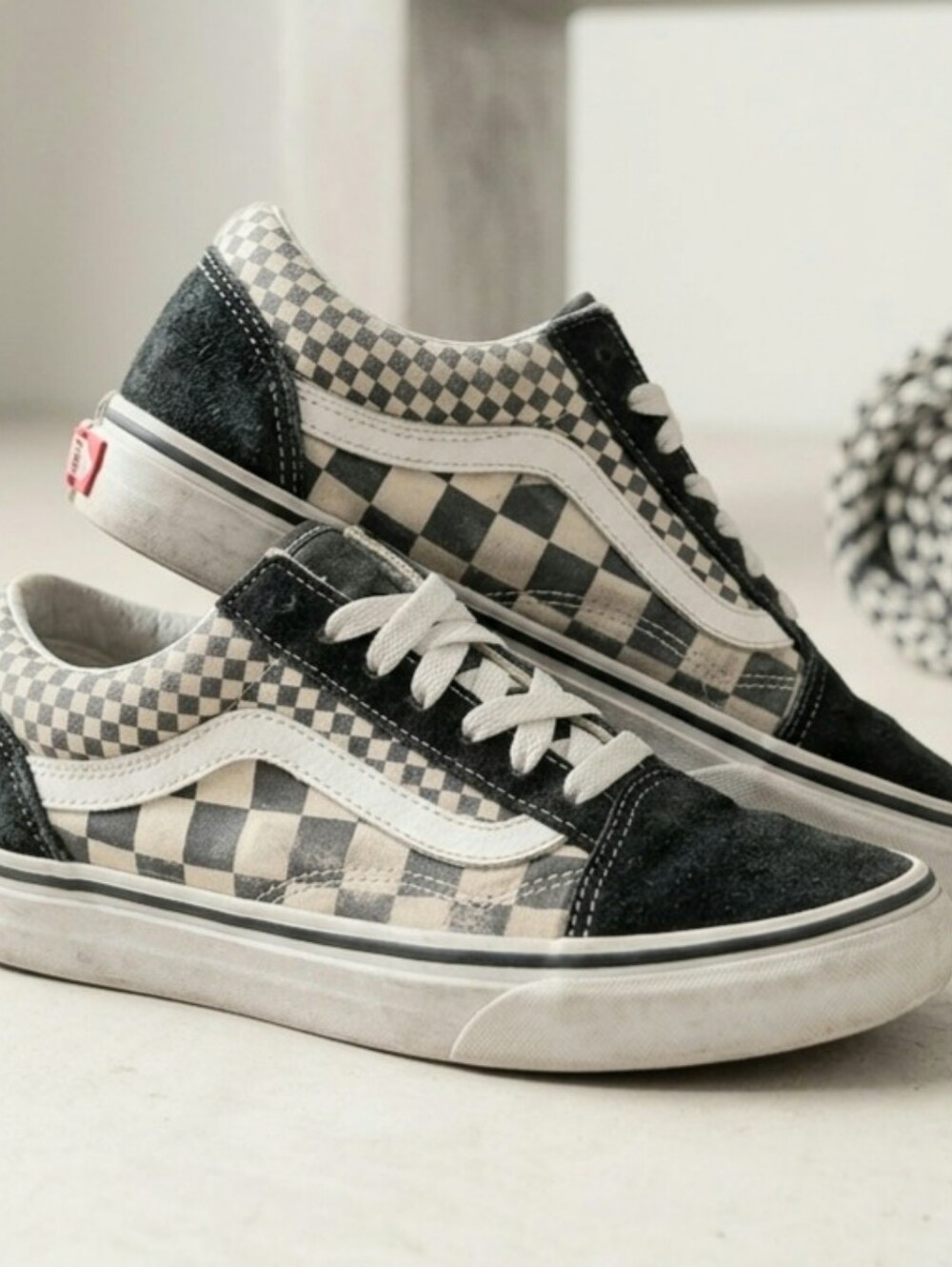 Vans Old Skool Mix Checkerboard Sneakers - Black/White